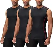 [DEVOPS] Men's 3 Pack Cool Dry Athletic Compression Baselayer Workout Sleeveless Shirts