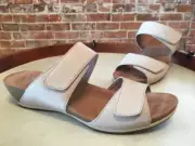 Dansko Oyster Leather Vienna Adjustable Two Strap Wedge Sandal 42 11.5-12 New