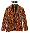 Mickey Mouse Pumpkin Glow-in-the-Dark Half Suit and Light-Up Tie Costume L/XL