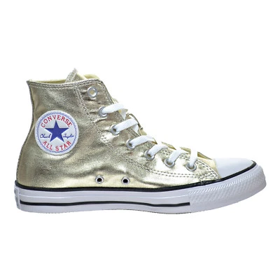 New Mens 10 Converse CTAS HI Light Metallic Gold Canvas 153178F $65