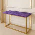 Amethyst Quartz Console Table Top | Hallway Furniture Slab | Gemstone Decor