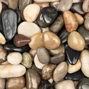 5lbs Mix Natural River Rocks, High-Polished Pebbles for Plants Garden, 1-2
