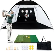 Upgraded Golf Practice Net with New Foldable Hitting Mat (10 X 7 ft) - 10 PU