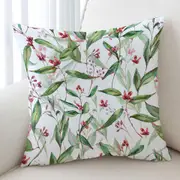 Green Leaves and Berries Cushion Cover