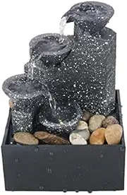 Tabletop Water Fountain Office Home Living Room Coffee Table Desktop Creative Water Decoration Small Fountain Decoration Landscape Office Relaxation Meditation Fountain (Color : A)