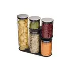 Joseph & Joseph Podium Steel Storage Clear Container Organiser Set w/ Silver Lid