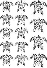 Tatodays Temporary tattoo turtles black maori tribal body art sticker transfer for arms shoulder Aztec Polynesian Samoan Hawaiian for adult men and women