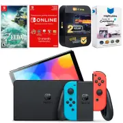 Nintendo Switch Red/Blue OLED + Zelda Tears of the Kingdom + NSO 1 Yr Membership