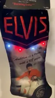 Elvis Presley LIGHT UP "BURNING LOVE" Musical Christmas Stocking NEW RARE