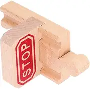 GLSTOY 2Pcs Wooden Train Track Accessory Stop Track for Enhancing and Motor Skills for Railway Play Scenes and Parent Interaction