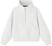 [ACESTAR] Girls Half Zipper Sweatshirts Long Sleeve Zip Up Pullover Tops for Teen Girls kids Mock Neck Sweater 4-14 Years