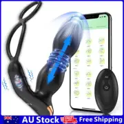 APP Thrusting Anal Vibrator Butt Plug Penis Cock Ring Prostate Massager Sex Toys