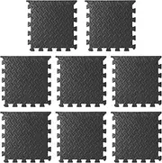 zolyet 8pcs Soft Children Playing Mat EVA Foam Locking Mat Home Gym Tiles Floor Protective Pads Floor Foam Mats Black