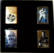 Ultra Rare Elvis Presley 4 Zippo Lighter Collection Set