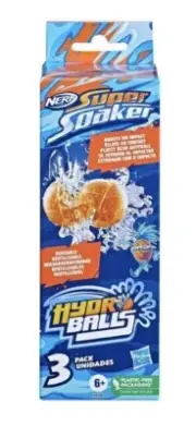 Nerf Super Soaker Hydro Balls 3-Pack, Reusable Water-Filled Balls