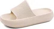 [FJPTREN] Boys Girls Cloud Slippers Slide Sandals For Kids Cushioned Non Slip Slippers Lightweight Shower Shoes Platform Thick Sole Slides Little/Big Kids