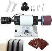 Leather Polishing Burnishing Machine, 0-8000RPM Electric Sander Polisher, Leather Edge Grinding Machine, Leather Polishing Grinder Kit Sanding Tool with Adjustable Rosewood Grinding Head Speed