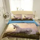 3D Unicorn Lawn NAO2289 Bed Pillowcases Quilt Duvet Cover Set Queen King Fay