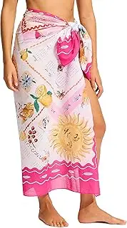 [Seafolly] Women's Printed Sarong Pareo Swimsuit Cover Up Wrap