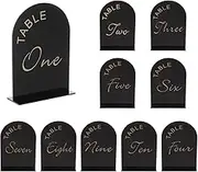 uxcell 10pcs Black Arch Acrylic Sign with Stand, 5 x 7 Inch Acrylic Arch Table Number Holders for Wedding Table Centerpiece Decoration (Number 1-10)