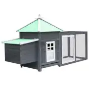 Wood Chicken Coop Nesting Egg Box Laying Nest Cage Hutch Hen House 190x72x102cm