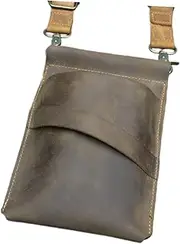 Perfk Hairdresser Scissor Bag Scissors Holder with Shoulder Belt Pouch Organizer Haircutting Tool Holder Bag for Salon Hairdressers, Deep Brown