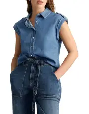 [David Lawrence] Willa Cotton Shirt in Chambray