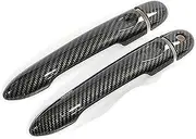 for Renault, Alpine Vision A110 2017 2018 2019 2020 2021 Carbon Fiber Car Door Handle Cover Car Door Handle Cover(Black 2dr 1 Key No Button)