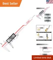 IP67 Grade Digital Caliper, DIPA-0605 0-6 Inch/150mm, Inch/Millimeter/Fractio...