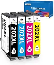 OINKWERE 202XL Ink Cartridges Compatible for Epson 202 Ink Cartridges 202 XL for Epson XP-5100 WF-2860 Expression Home XP-5100 Workforce WF-2860 Printer Ink (4-Pack)