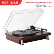 3-Speed Turntable Bluetooth Vinyl Record Player LP Record Player with Speakers