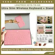 NEW Logitech Keys-to-Go Ultra Slim Bluetooth Keyboard w iPhone iPad Stand Pink