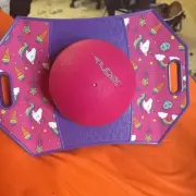 Flybar Pogo Trick Ball/Trick Bounce Board for Kids 6+ Pogo Jumper Pink & Purple