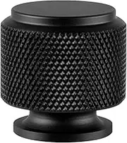 Yagman 10 Pack Knurled Kitchen Cabinet Knobs Matte Black Round Dresser Knob Modern Drawer Hardware Cupboard Handles Furniture Knobs for Bathroom Single Hole Knobs for Wardrobe GH-MB-K10
