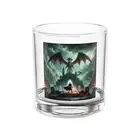 Dragon Battle Rocks Glass Fantasy Barware Epic Dragon Art Whiskey Glass