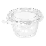 8oz Clear Hinged Round Clamshell Container 68pcs