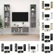 3 Piece Hanging TV Cabinet Stand Lowboard Set Chipboard Multi Colours vidaXL