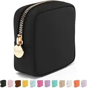 Embla Makeup Bag - Travel Pouch, Toiletry Bag, Organizer, Nylon Cosmetic Zipper Pouches Clutch, Coin Purse, Storage Make up bags Mini, Small, Large For Women, Girls, Men, Black, Mini