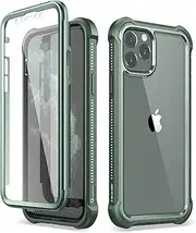 Dexnor iPhone 11 Pro Case with Screen Protector Clear Rugged Full Body Protective Shockproof Hard Back Defender Dual Layer Heavy Duty Bumper Cover Case for iPhone 11 Pro 5.8" - Green