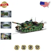 Multicolor Leopard 2 A4 Army Tank Kit - 864 Durable Blocks & Mechanic Figure