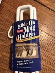 (2) Slide On Under Shelf Cup/Mug Holders by Grayline-NEW