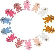 CVUTOVO 50pcs Bear Appliques with Rhinestone for DIY Crafts Versatile Fabric Embellishments for Clothes Unique Bear Buttons for Decoration
