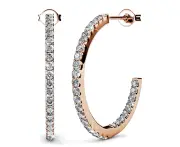 Flirty Pose Hoop Earrings Embellished with Swarovski crystals