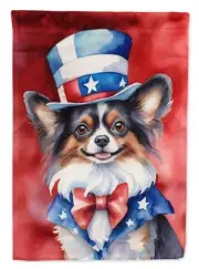 Papillon Patriotic American House Flag Large Porch Sleeve Pole Decorative