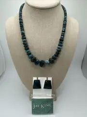 Jay King Sterling Silver 18" MultiColor Madagascar Apatite Necklace/Earrings Set