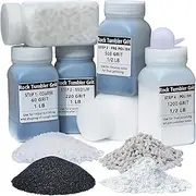 HDongany Rock Tumbler Grit Kit- 4 Steps Grit with Ceramic Filler and Plastic Filler Tumbling Media for Tumbling Stones Compatible with Any Brand Tumbler Stone Polisher, 4.5 Pounds Total Weigth
