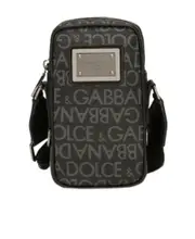 Dolce Gabbana Branded Tag Messenger Bag One size Black