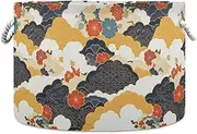 Yoogain Japanese Style Flowers Clouds storage basket collapsable and waterproof baskets organization and storage boxes with sturdy handle bag accessories little for nursery kitchen bedroom