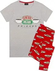 [FRIENDS] Womens Pyjamas | Central Perk Coffee House Logo PJs | Ladies Nightwear T-Shirt & Legging Set