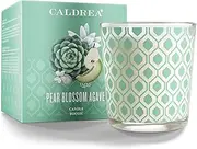 [Caldrea] Scented Candle, Made with Essential Oils and Other Thoughtfully Chosen Ingredients, 45 Hour Burn Time, Pear Blossom Agave Scent, 8.1 oz (Packaging May Vary)